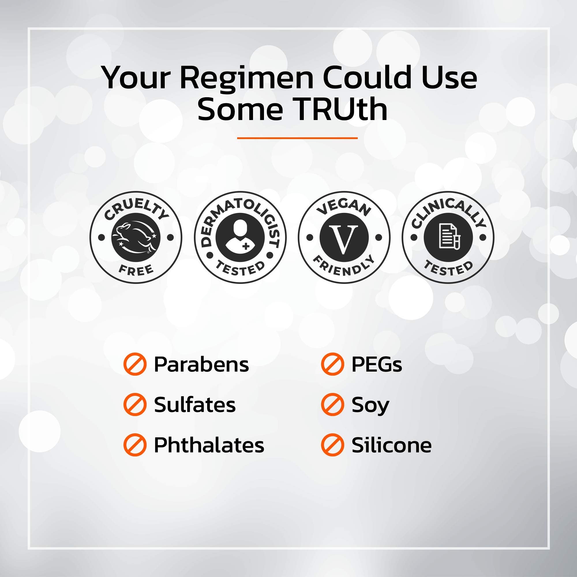 Back label of TruSkin anti aging collagen supporting night cream with stable vitamin c directions