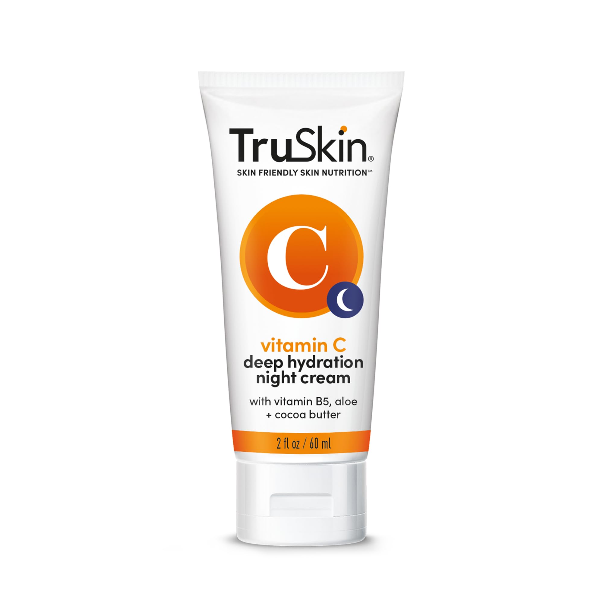 Texture shot of white hydrating TruSkin vitamin c overnight face moisturizer cream