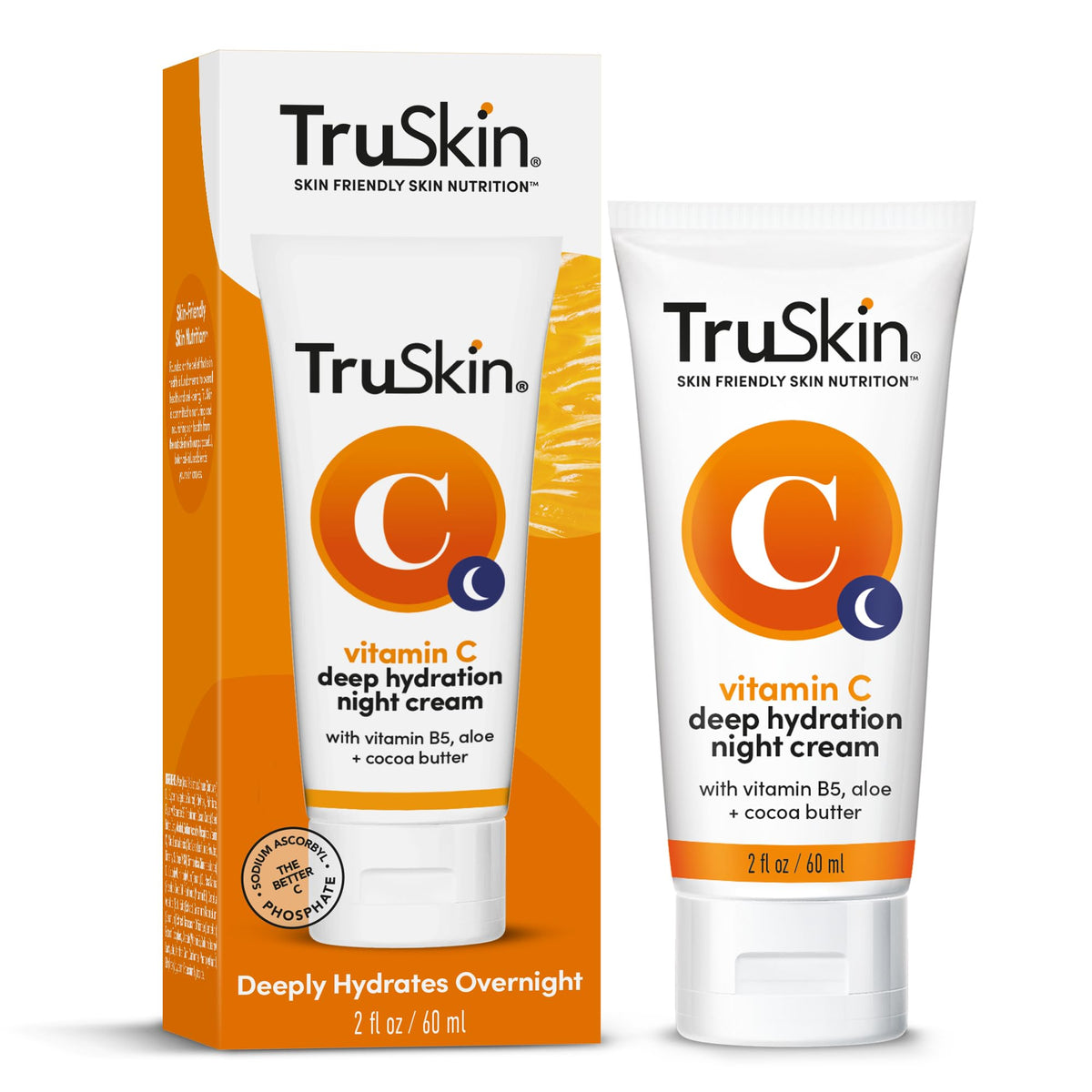 TruSkin night cream packaging box and bottle layout