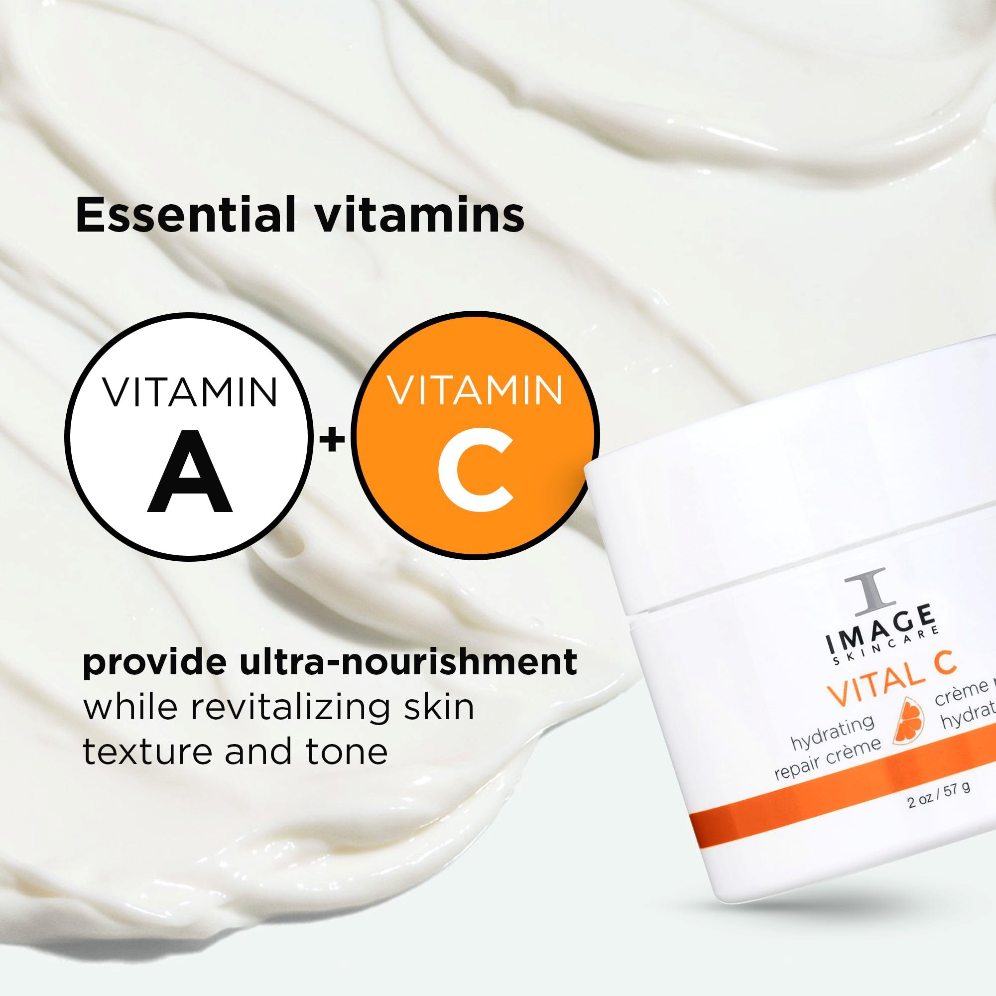 Creamy texture of the vitamin C face moisturizer for dry skin being scooped out