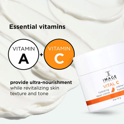 Creamy texture of the vitamin C face moisturizer for dry skin being scooped out