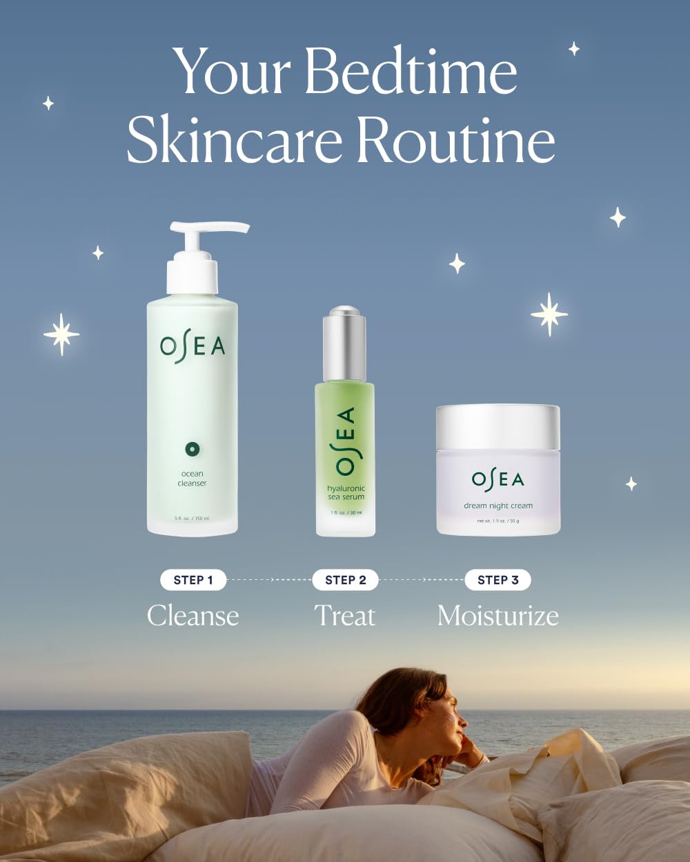Vegan collagen infused OSEA luxury night treatment jar for skin firming and plumping
