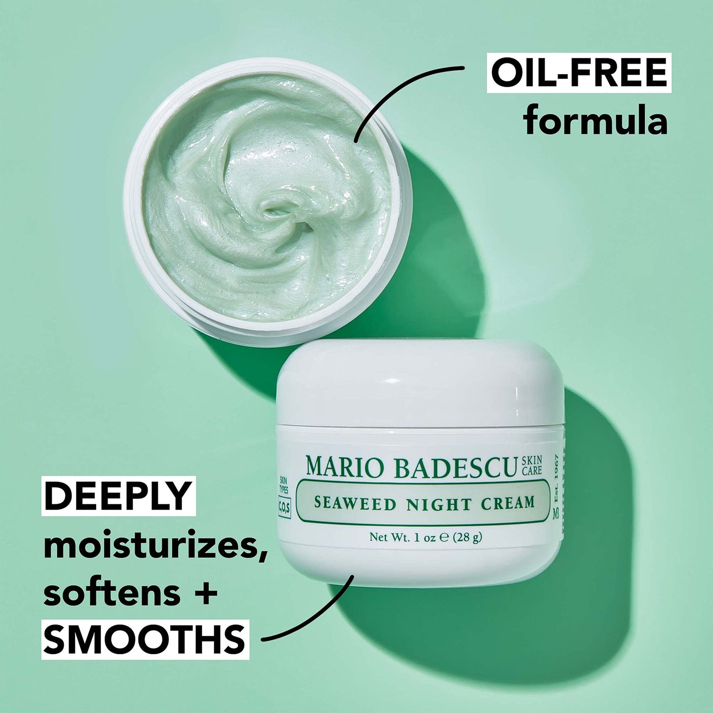 Mario Badescu moisturizer with collagen and sodium hyaluronate for combination skin.