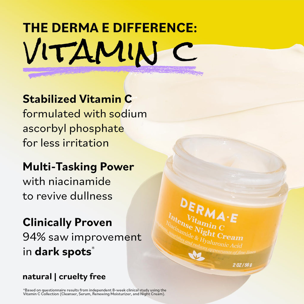 Derma E Vitamin C Intense Night Cream lifestyle application shot