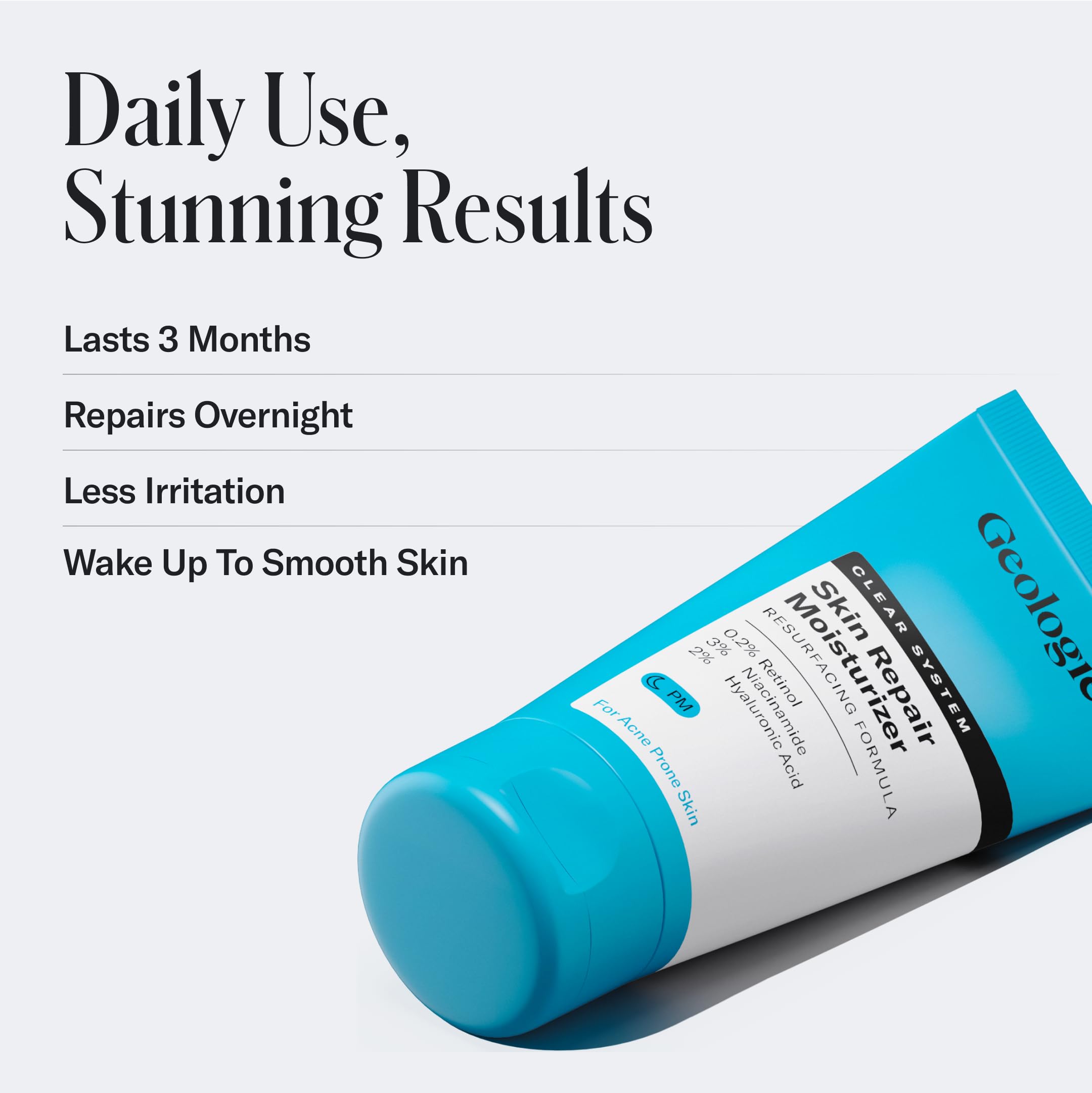 Geologie overnight resurfacing moisturizer pump mechanism display