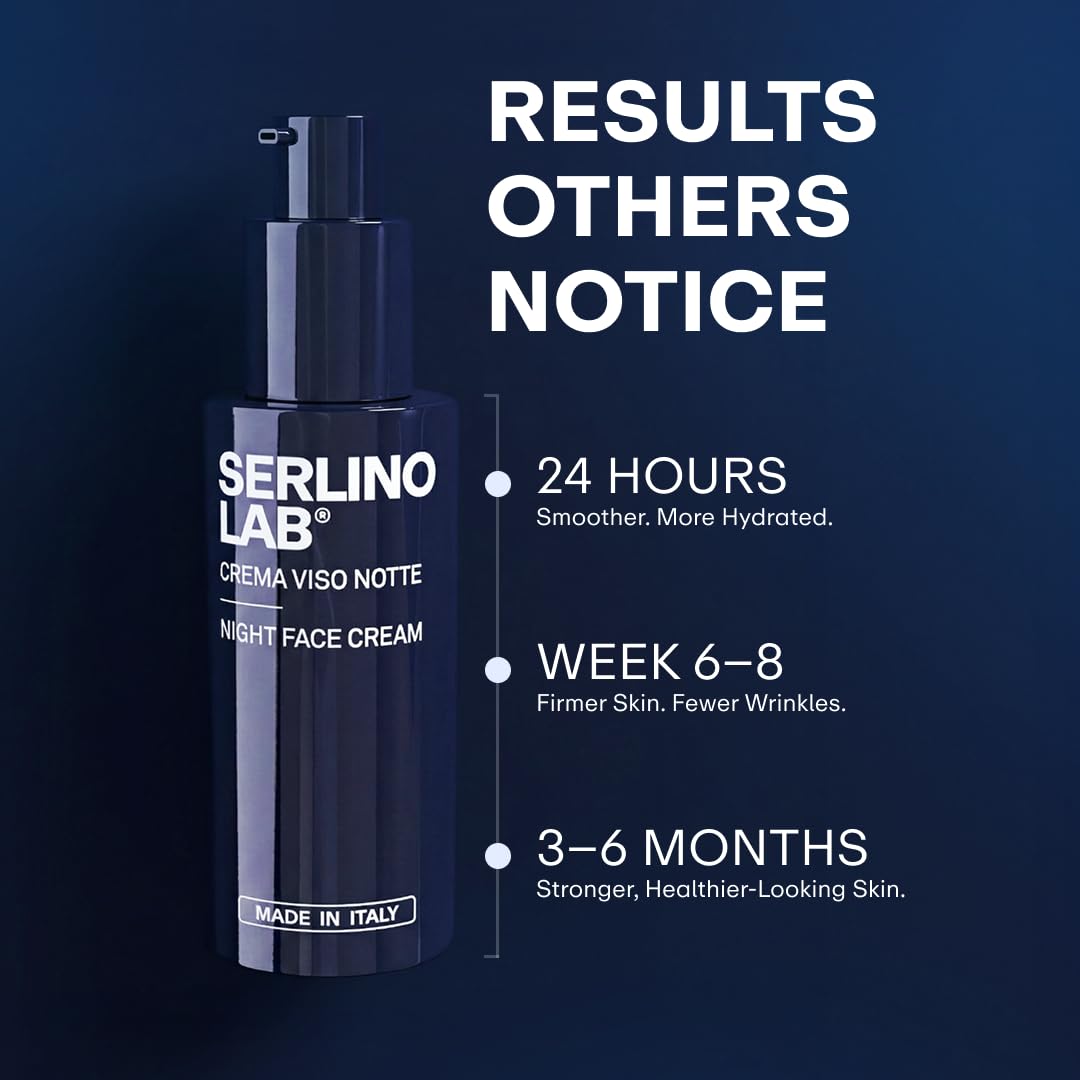 SERLINOLAB Omnis Uomo anti wrinkle cream showing authentic imported seals on the top lid of the protective product packaging