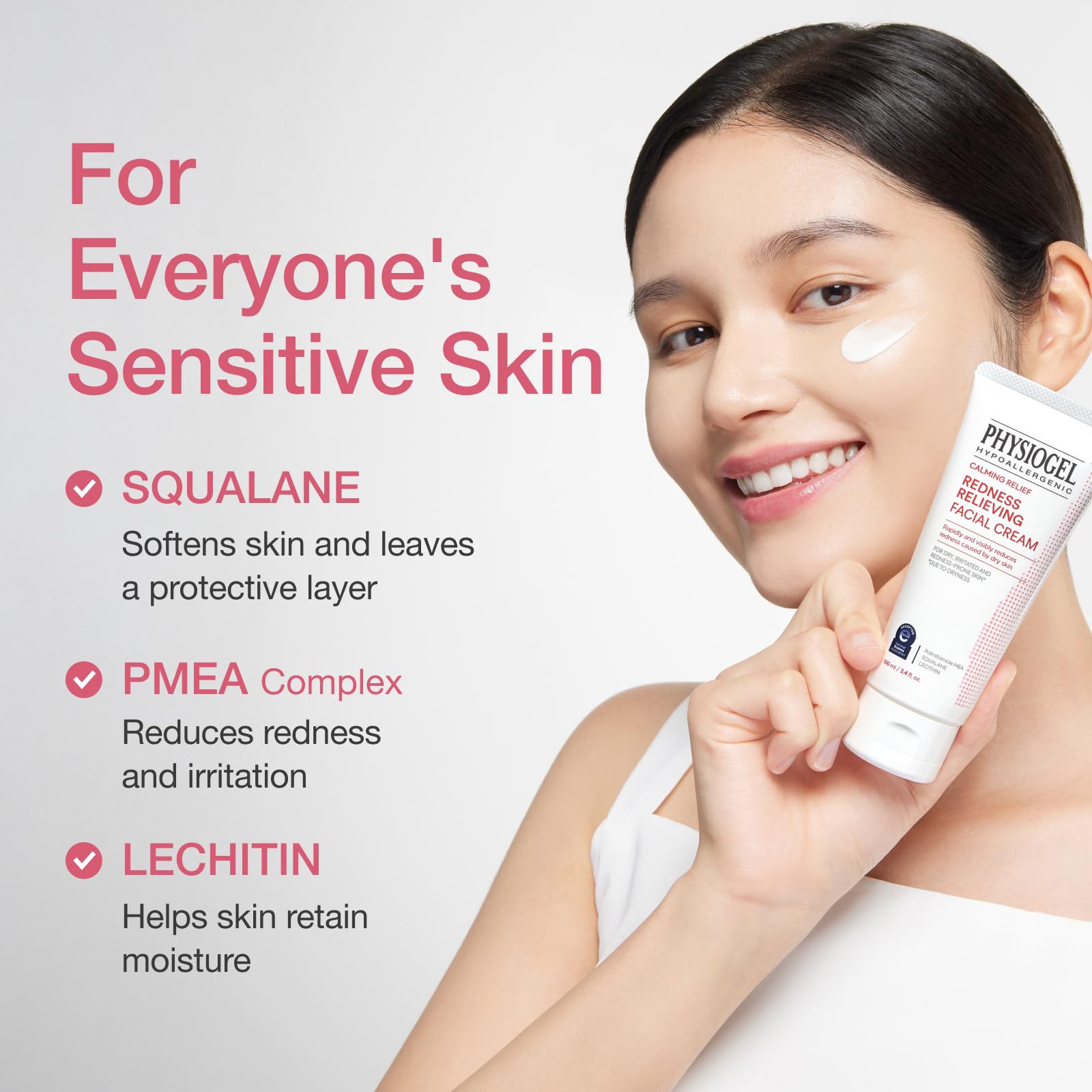 Physiogel redness relieving soothing cream for sensitive skin application
