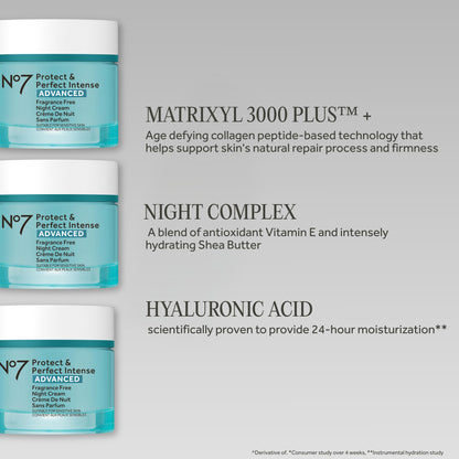 No7 collagen peptide technology night cream open jar displaying smooth creamy texture
