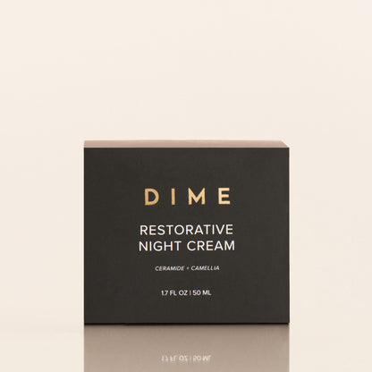 DIME Beauty Restorative Night Cream full range skincare lineup displaying authentic imports