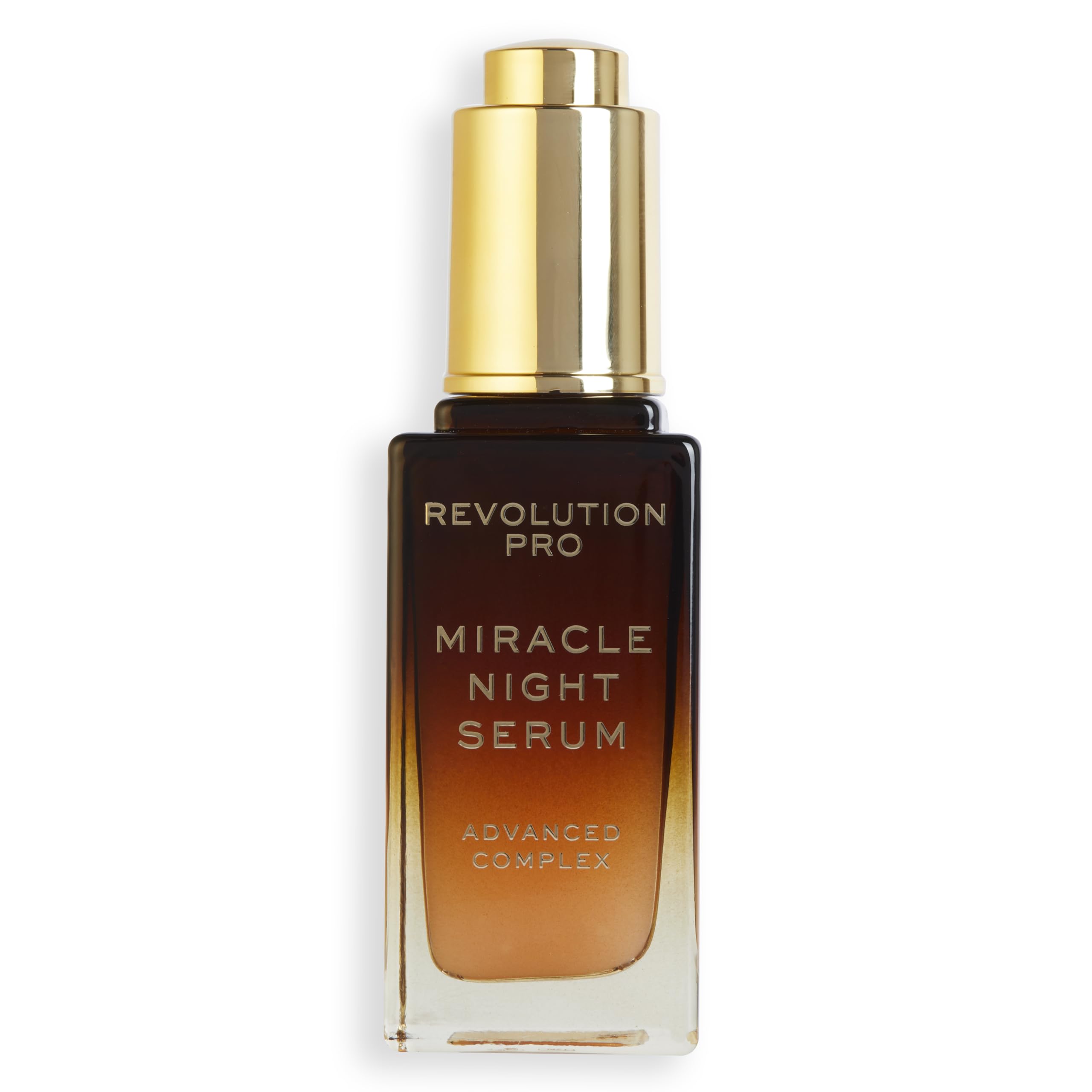 Revolution Pro Miracle Night Rescue Serum Advanced Complex bottle showing ingredient details and volume