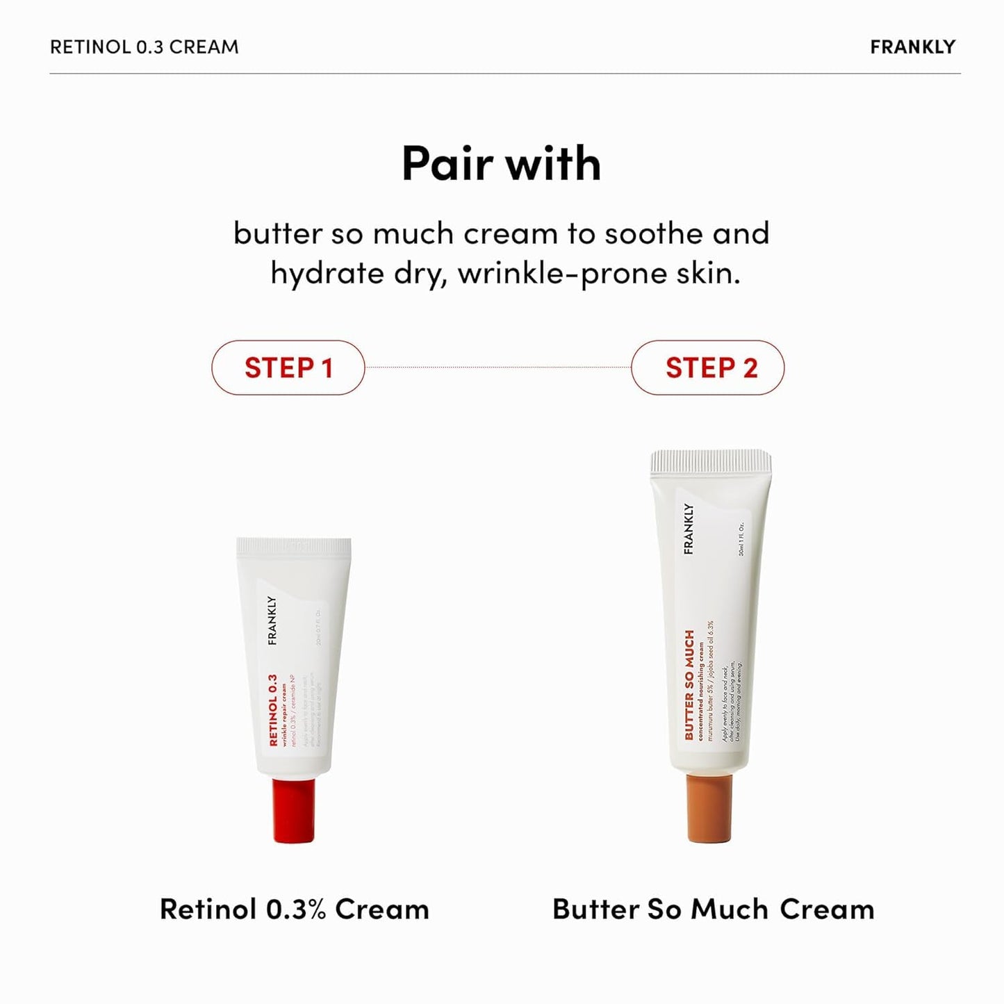 Authentic Frankly retinol cream box and tube side view design