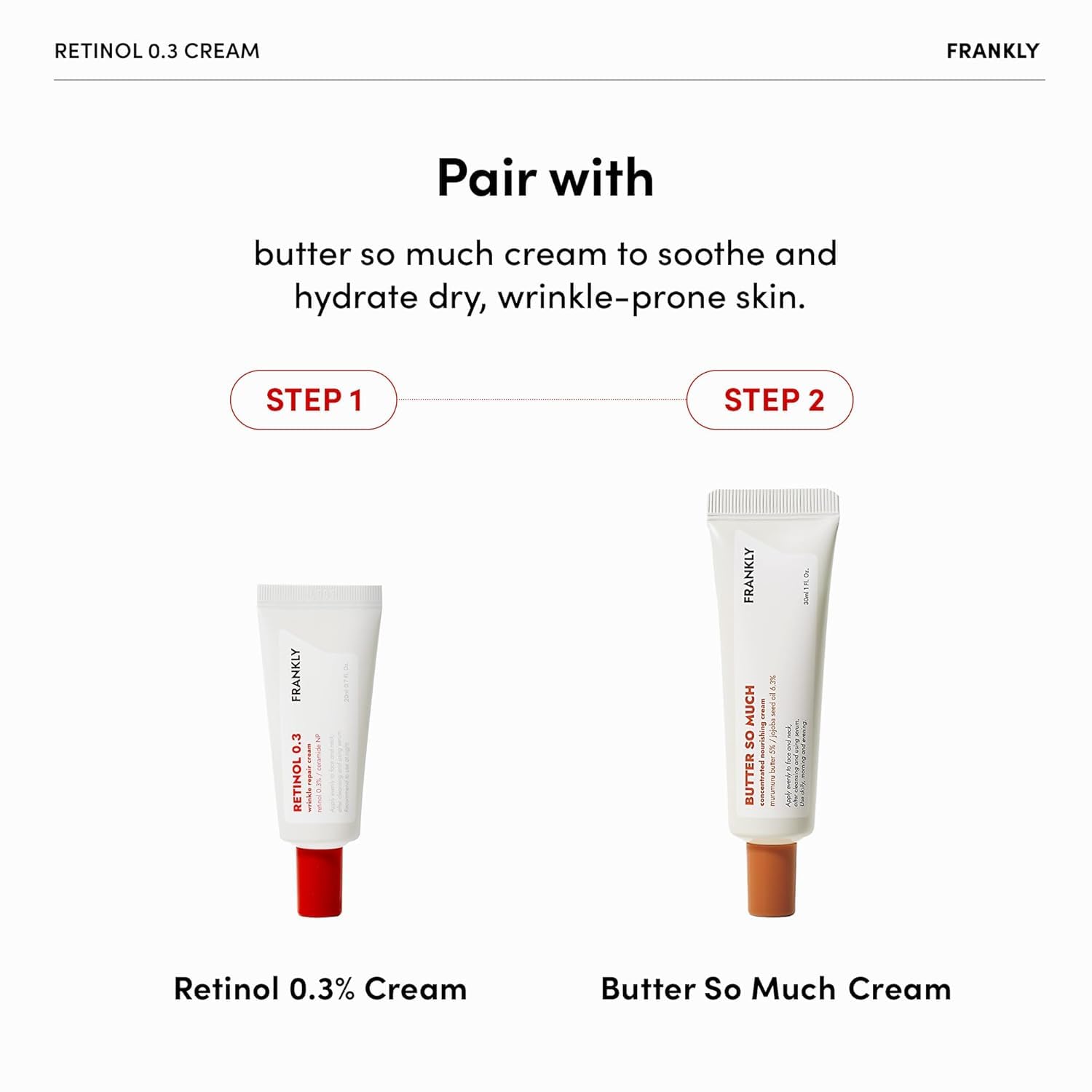 Authentic Frankly retinol cream box and tube side view design