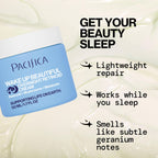 Back label of Pacifica retinoid night cream with ingredients