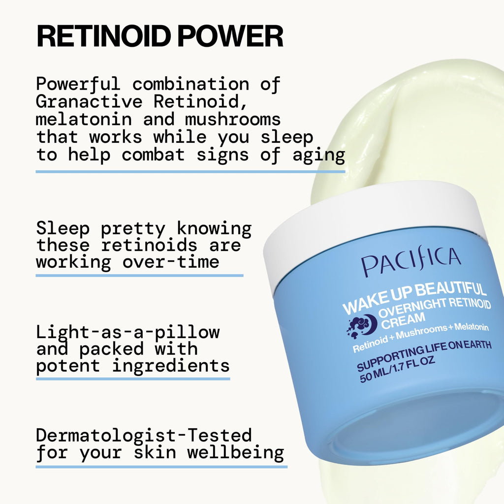 Side angle view of Pacifica night cream jar packaging