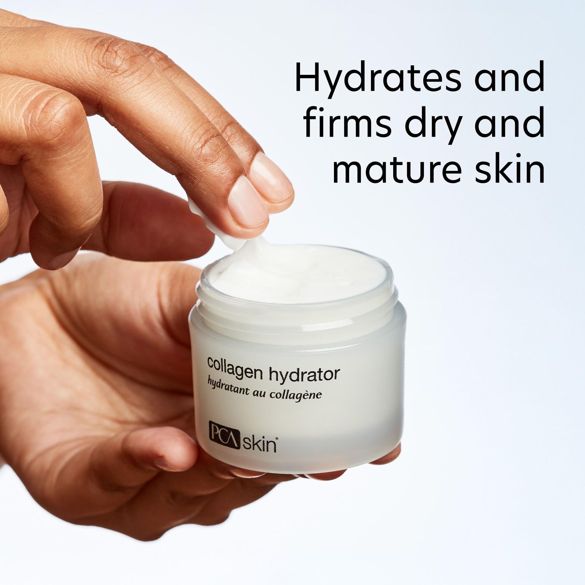 Texture of PCA SKIN Collagen Hydrator moisturizer cream on skin