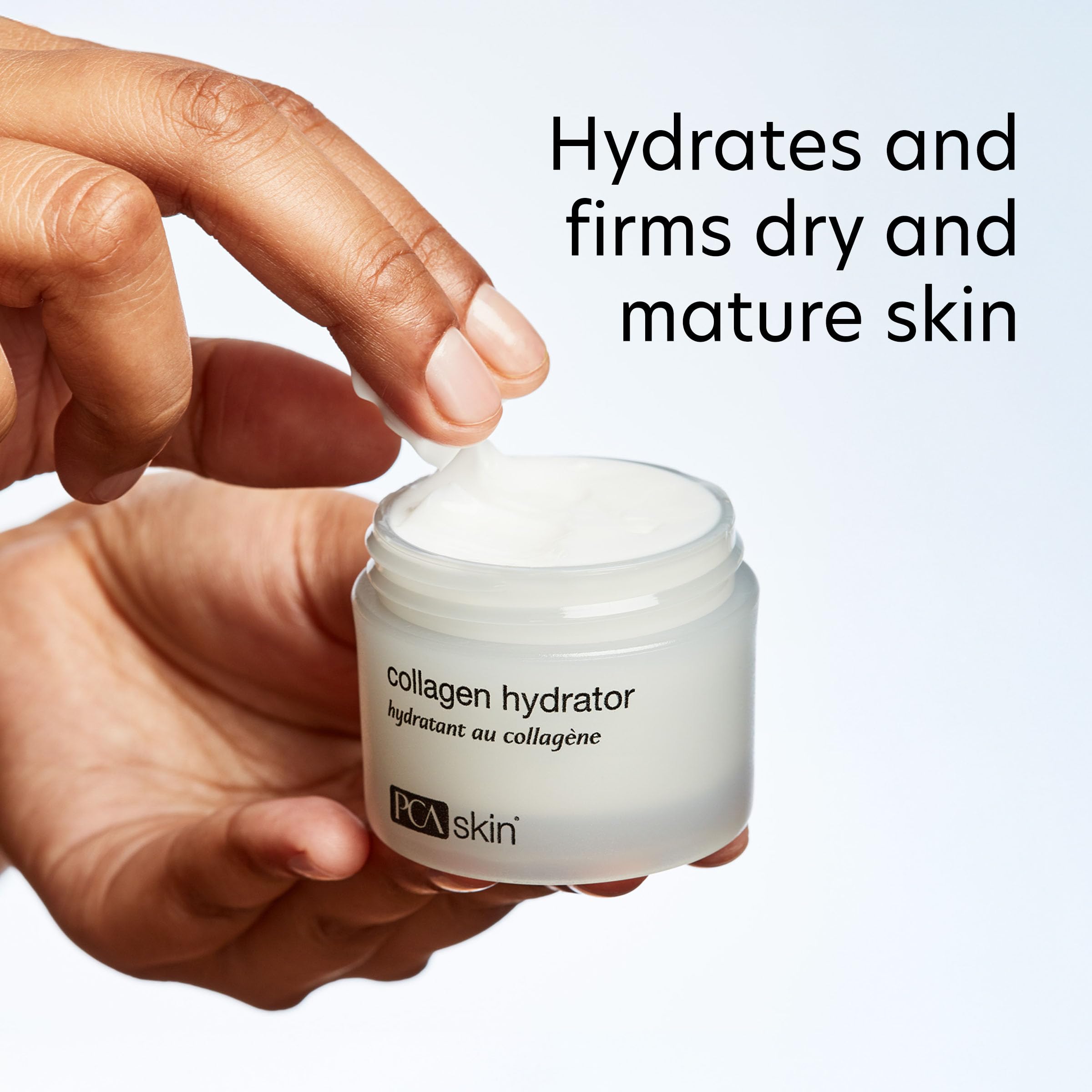 Texture of PCA SKIN Collagen Hydrator moisturizer cream on skin