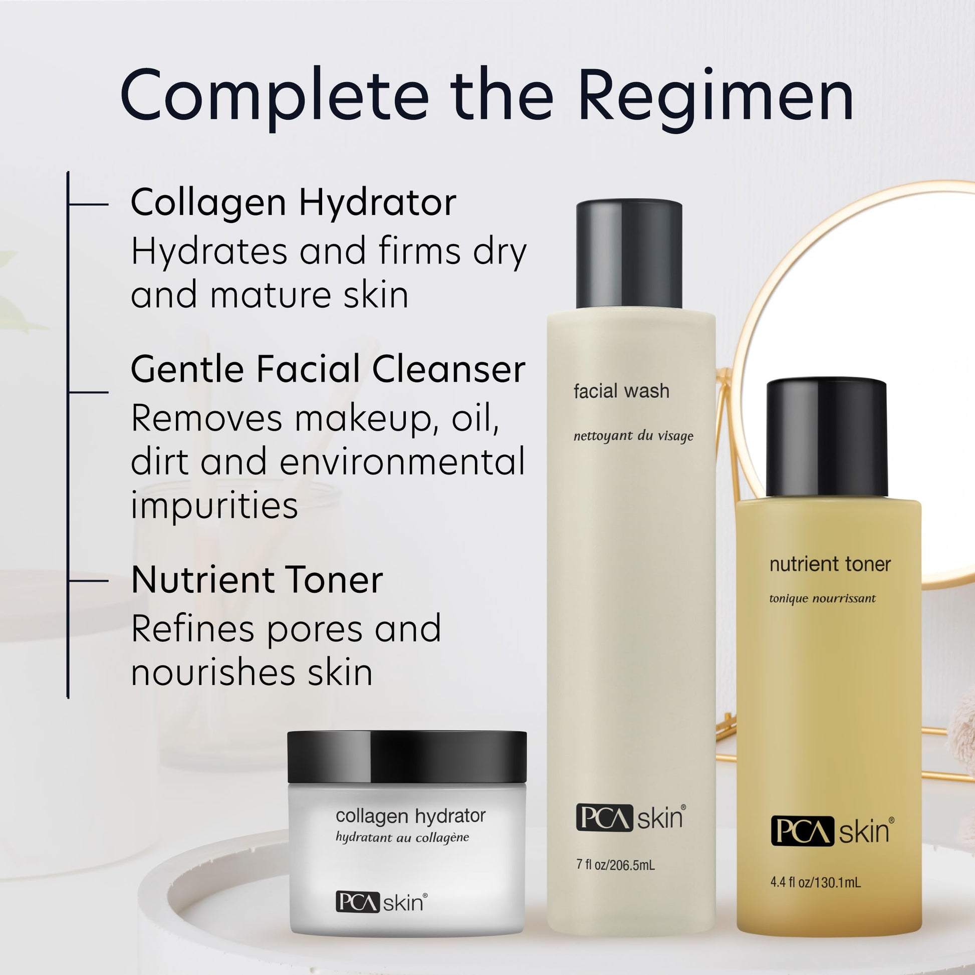 Back label of PCA SKIN Collagen Hydrator showing directions