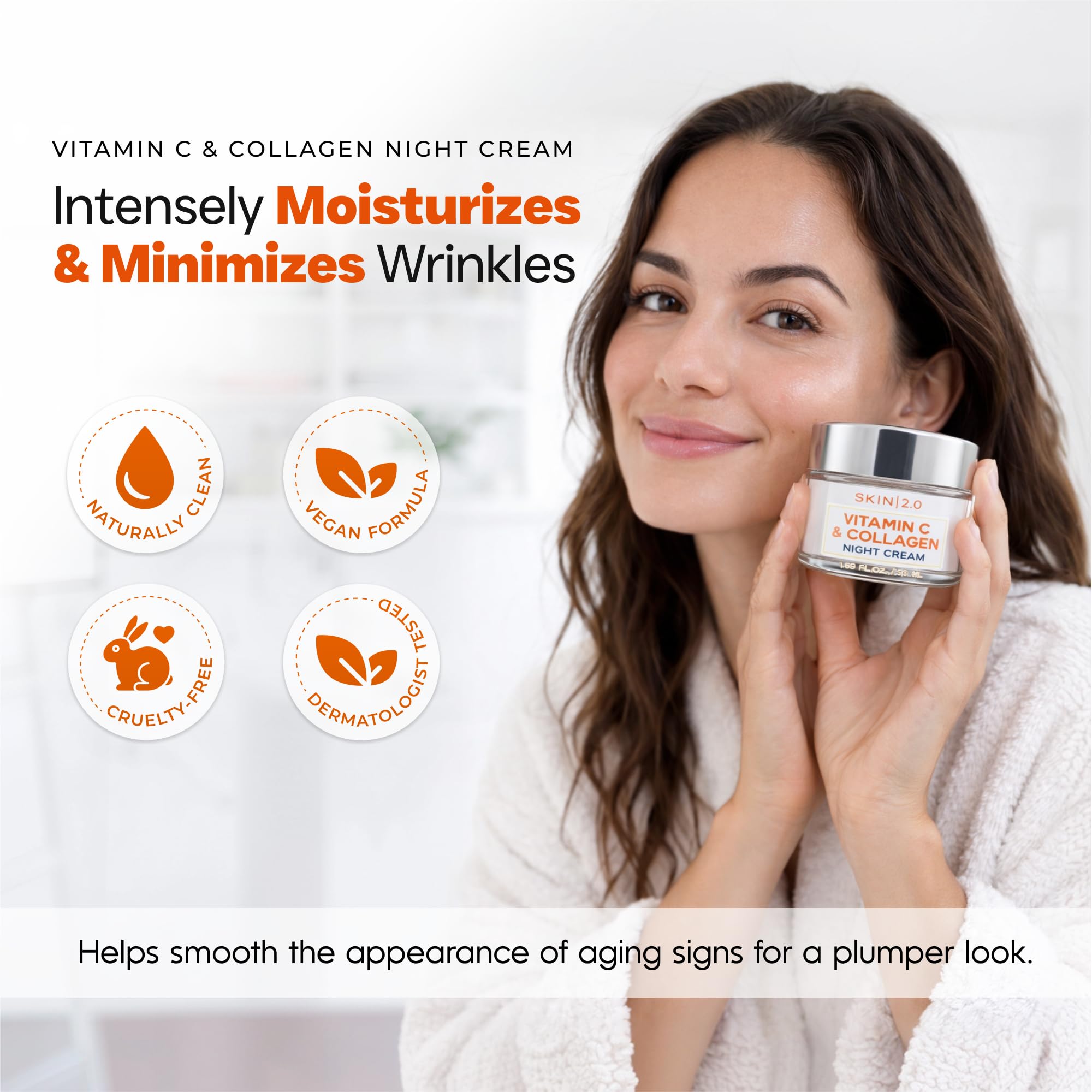 Skin 2.0 Korean skincare anti aging night cream jar showing packaging details