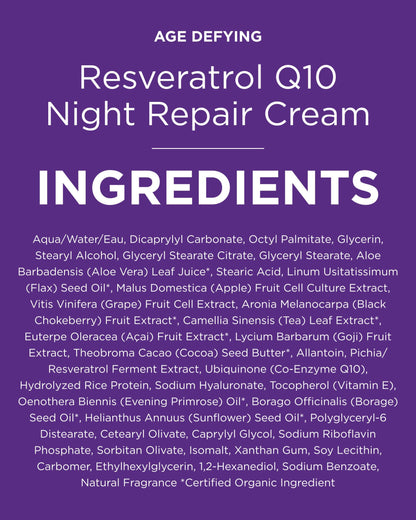 Andalou Naturals Age Defying Night Repair Cream bottle top view showing the silver cap design.