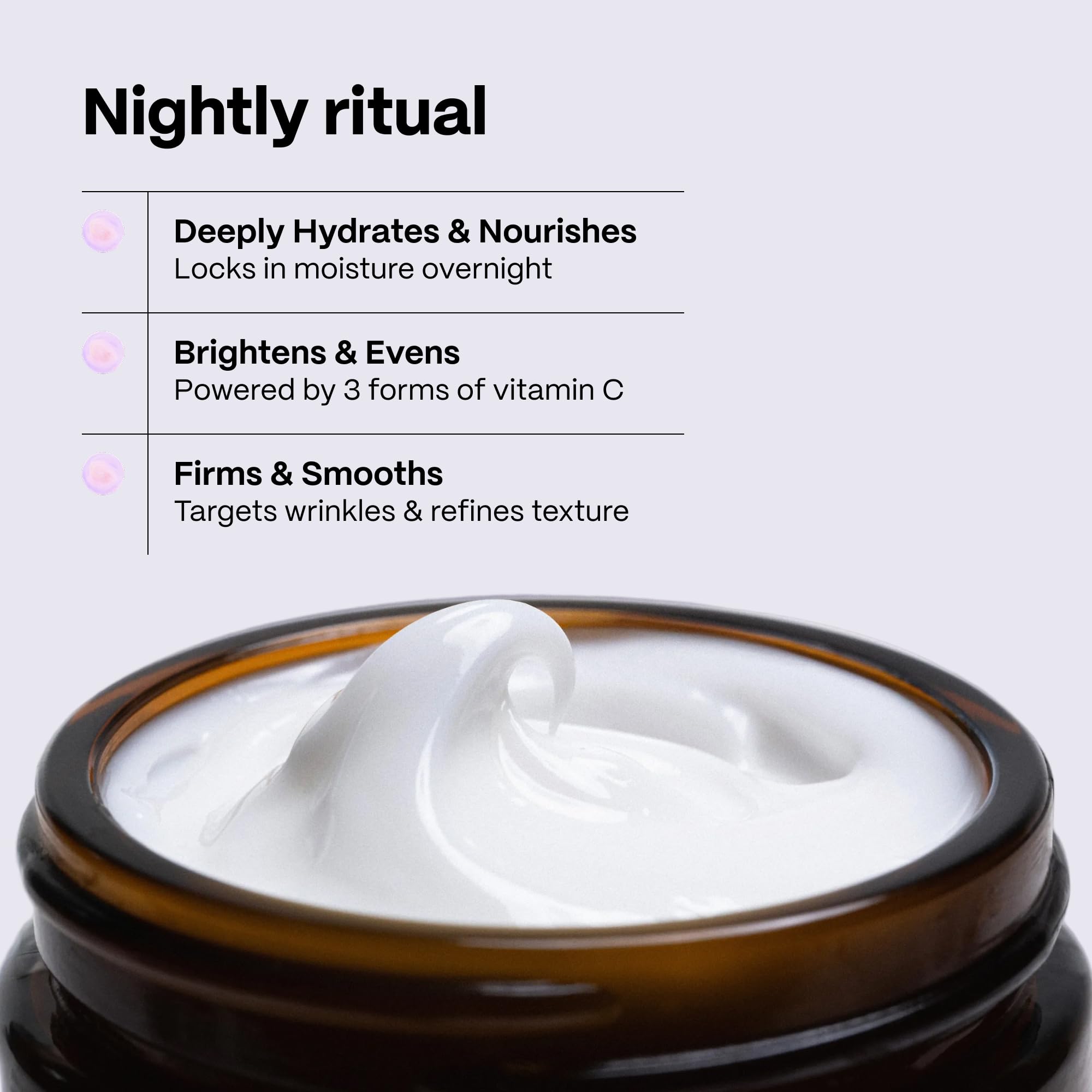 Authentic USA imported Mad Hippie night cream jar with black lid