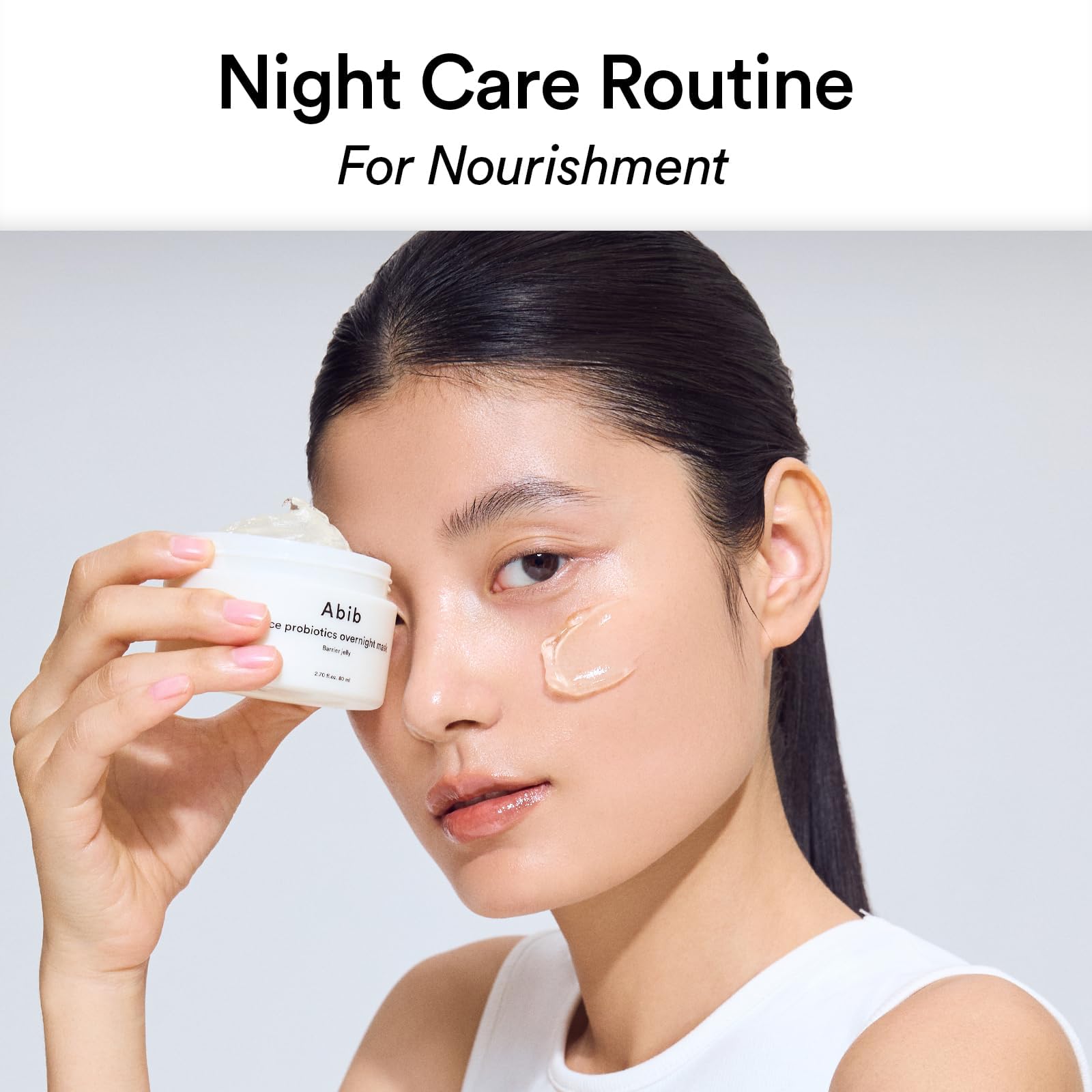Abib Korean sleeping mask texture showing dense bouncy barrier jelly