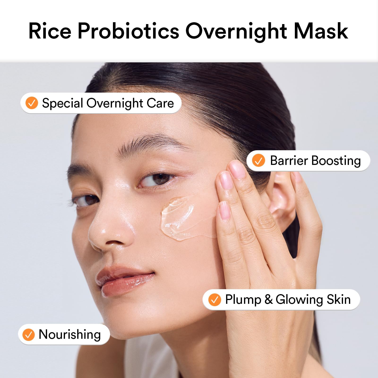 Abib rice probiotics overnight face mask packaging with ingredients list