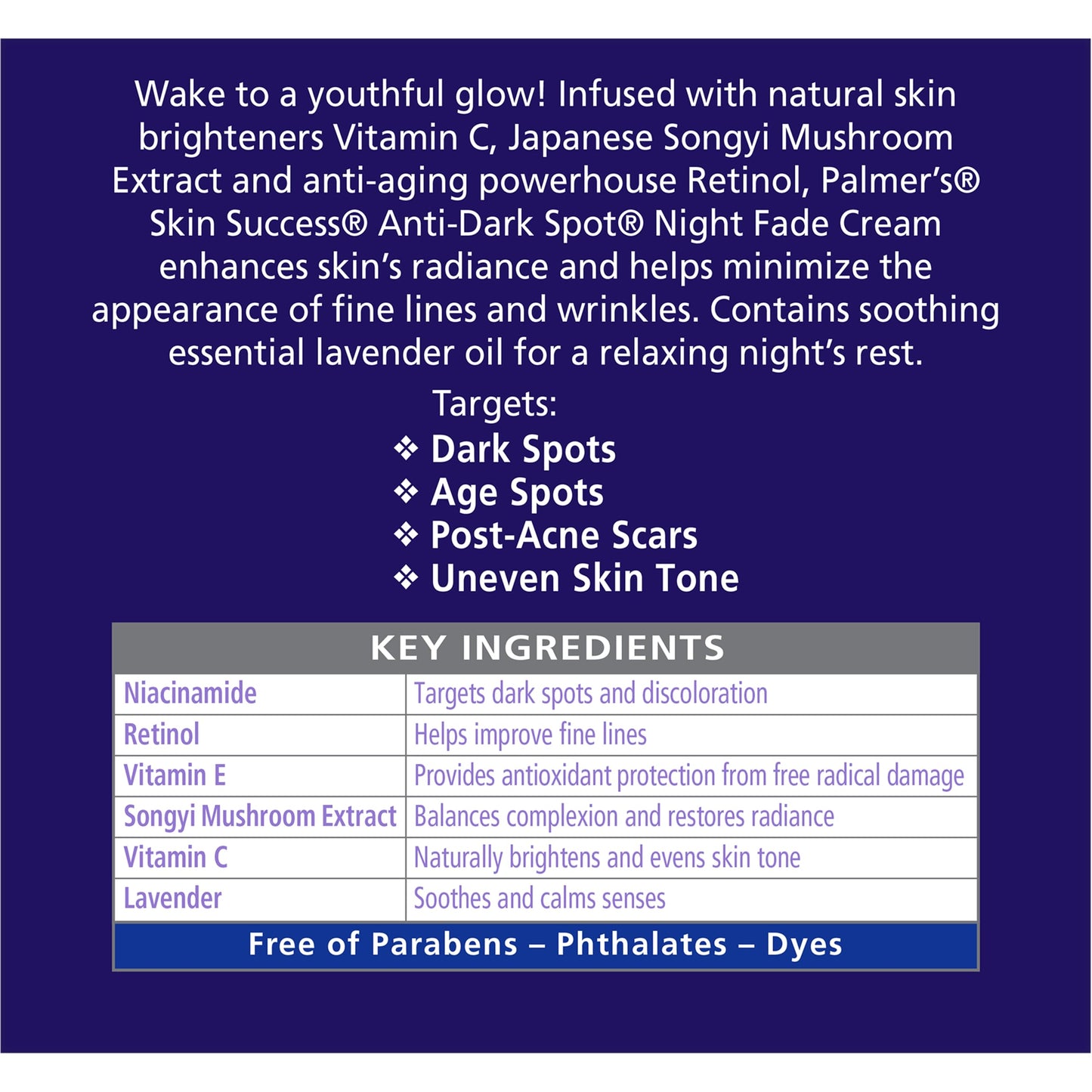 Palmer's Skin Success Anti-Dark Spot facial cream collection display image