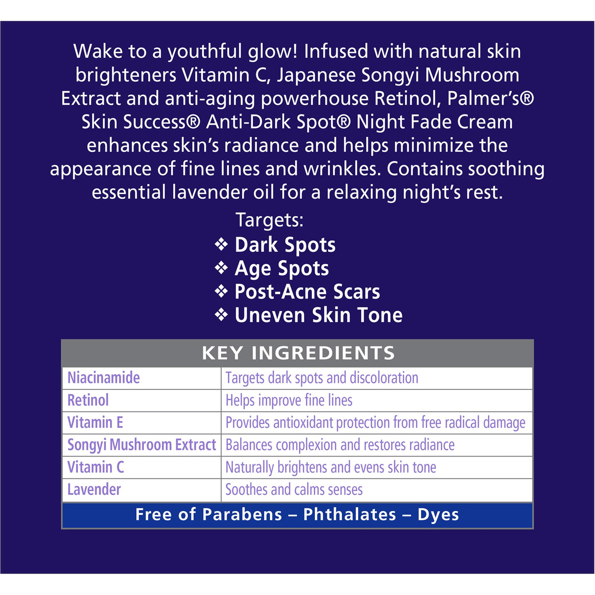 Palmer's Skin Success anti-dark spot cream jar alongside its original retail box
