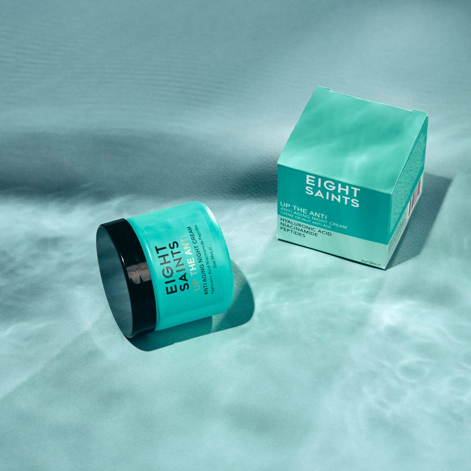 Eight Saints Up The Anti natural skincare night moisturizer packaging showing ingredients list