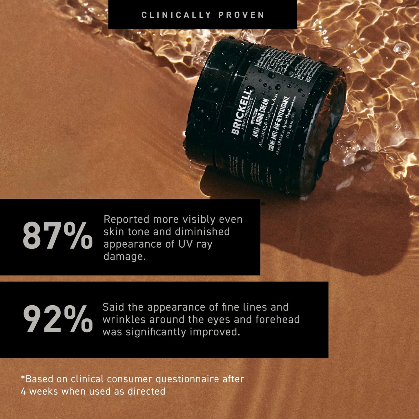 Brickell Men's face moisturizer jar angled presentation with premium label details