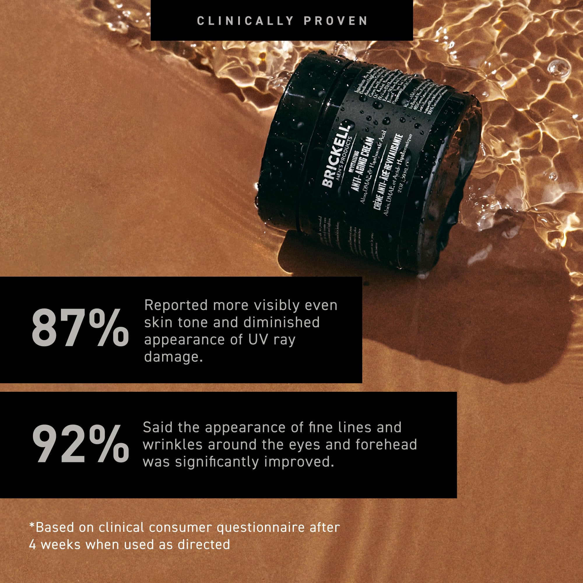 Brickell Men's face moisturizer jar angled presentation with premium label details