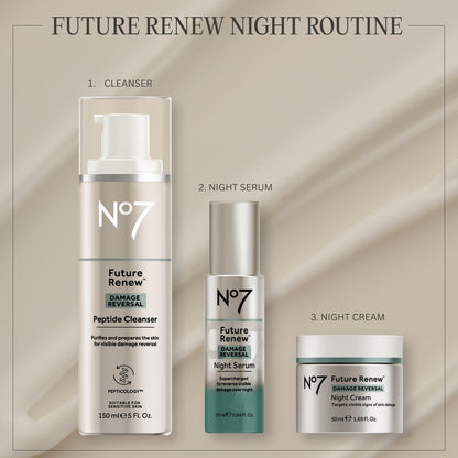 No7 Future Renew dry skin anti aging night cream being applied to show fast absorption