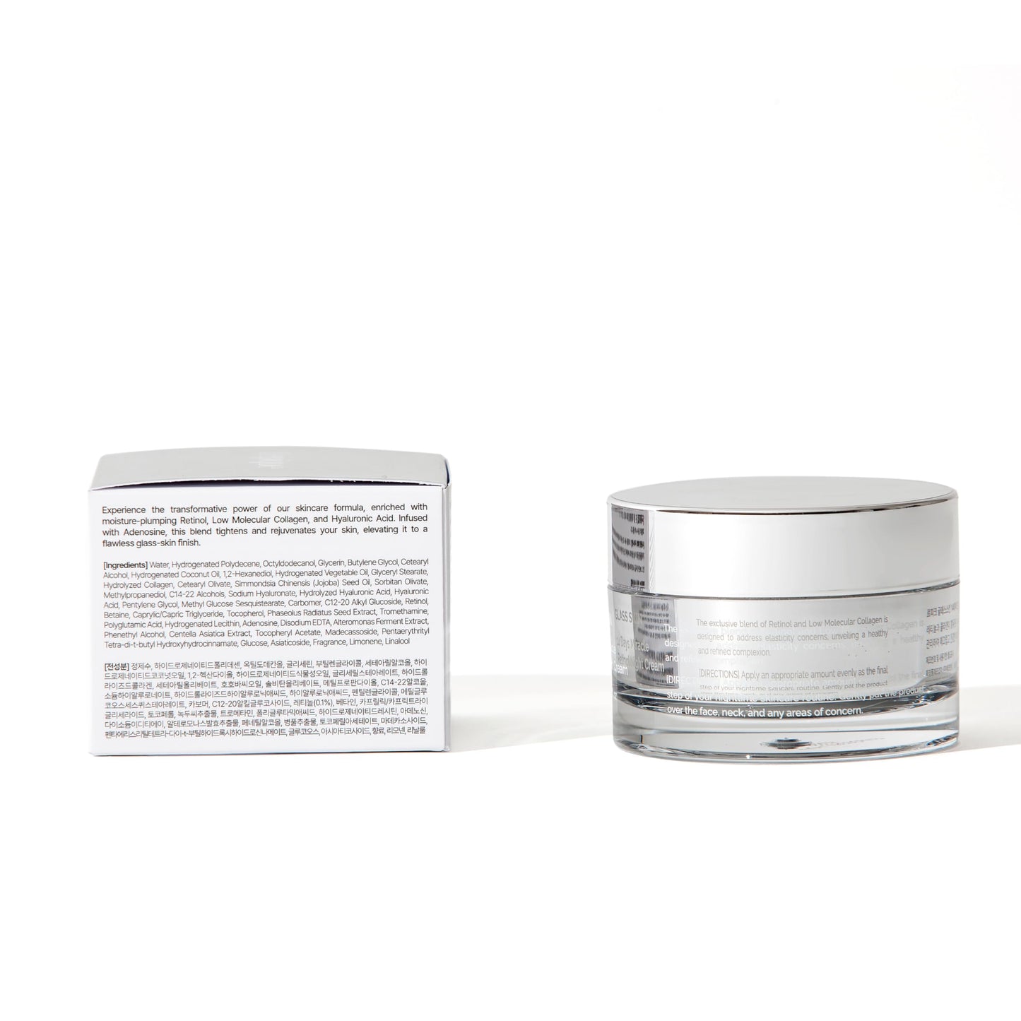 Lepique collagen and hyaluronic acid overnight recovery cream packaging side view