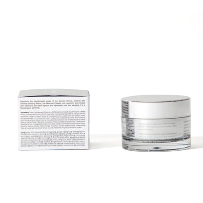 Lepique collagen and hyaluronic acid overnight recovery cream packaging side view