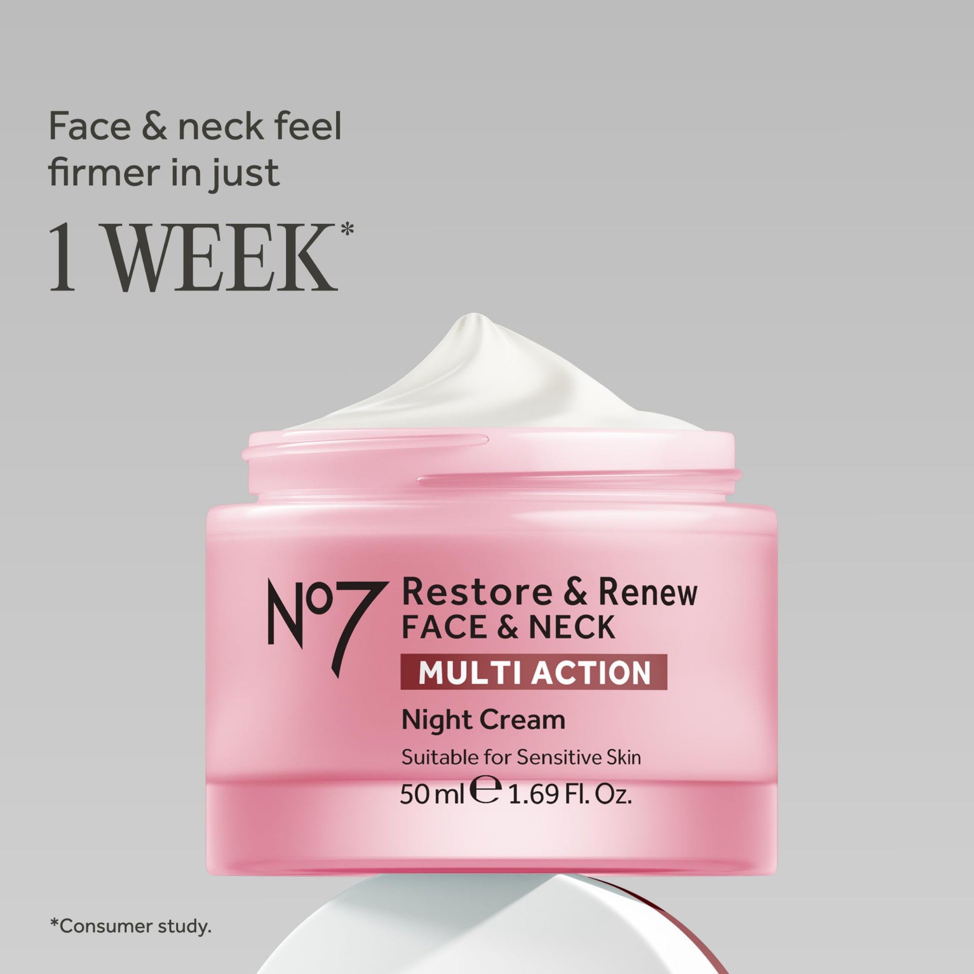 No7 Restore And Renew anti aging night moisturizer packaging details