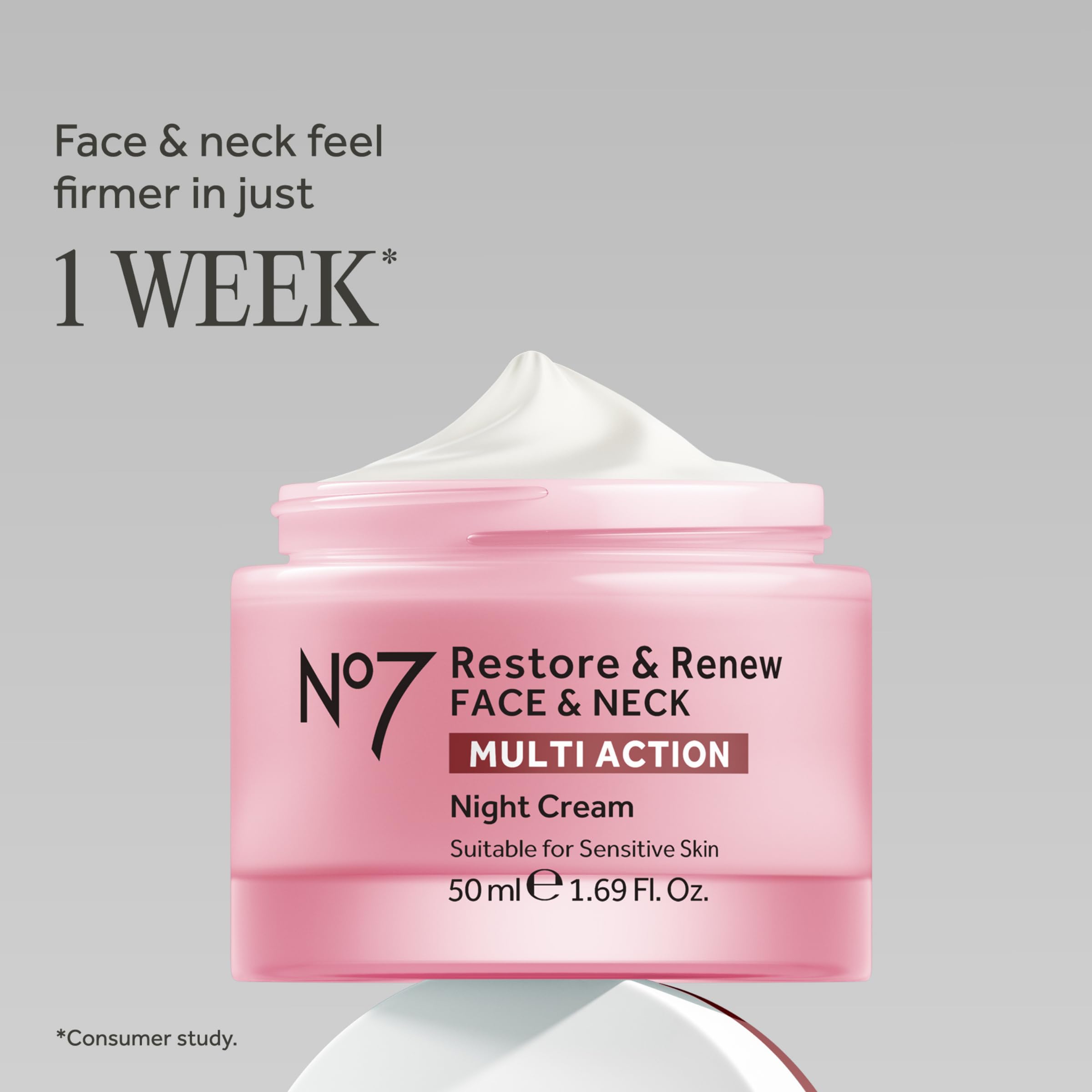 No7 Restore And Renew anti aging night moisturizer packaging details