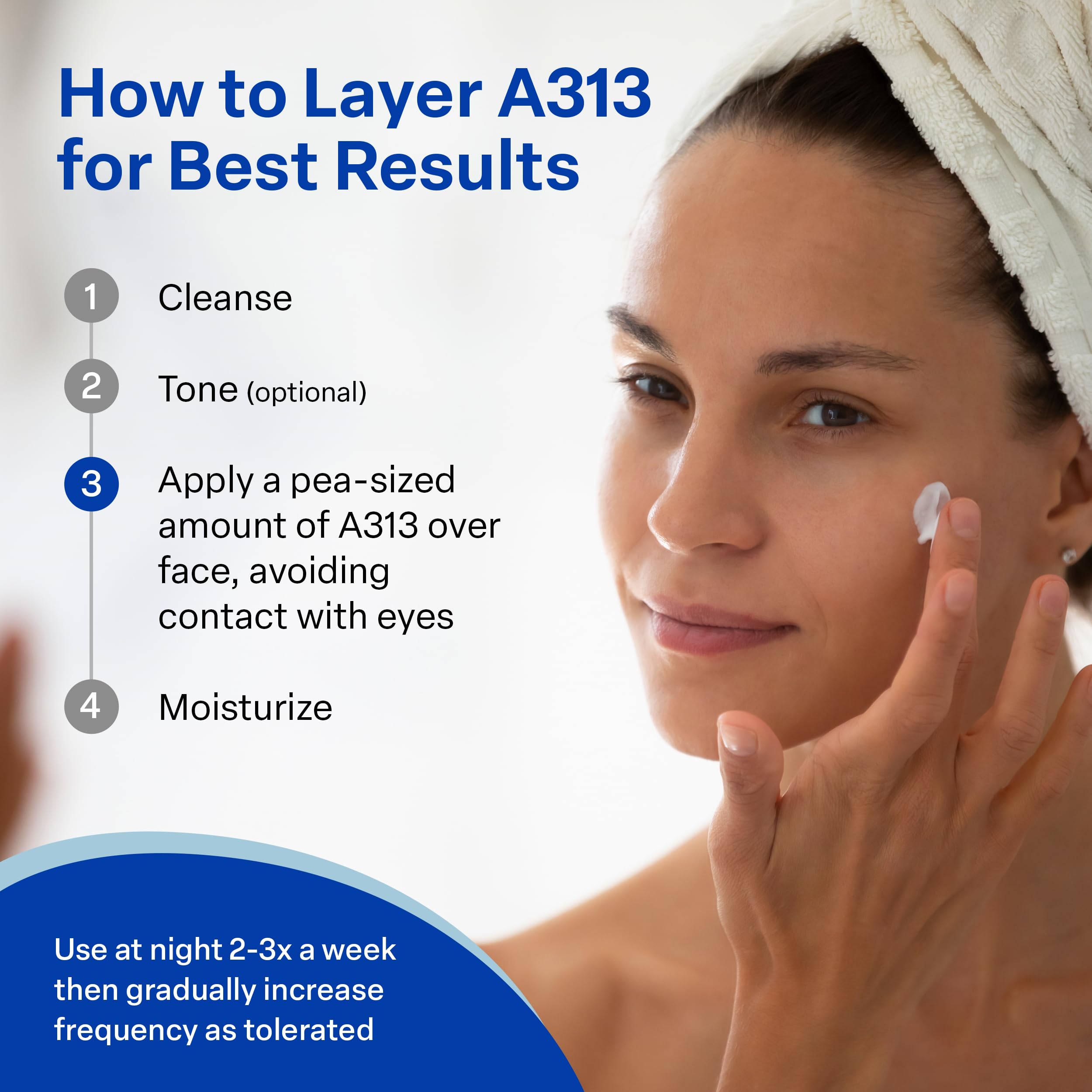 A313 anti-aging night treatment cream next to its original imported protective packaging