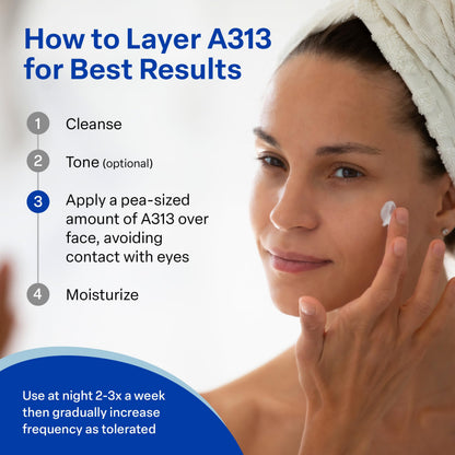A313 anti-aging night treatment cream next to its original imported protective packaging