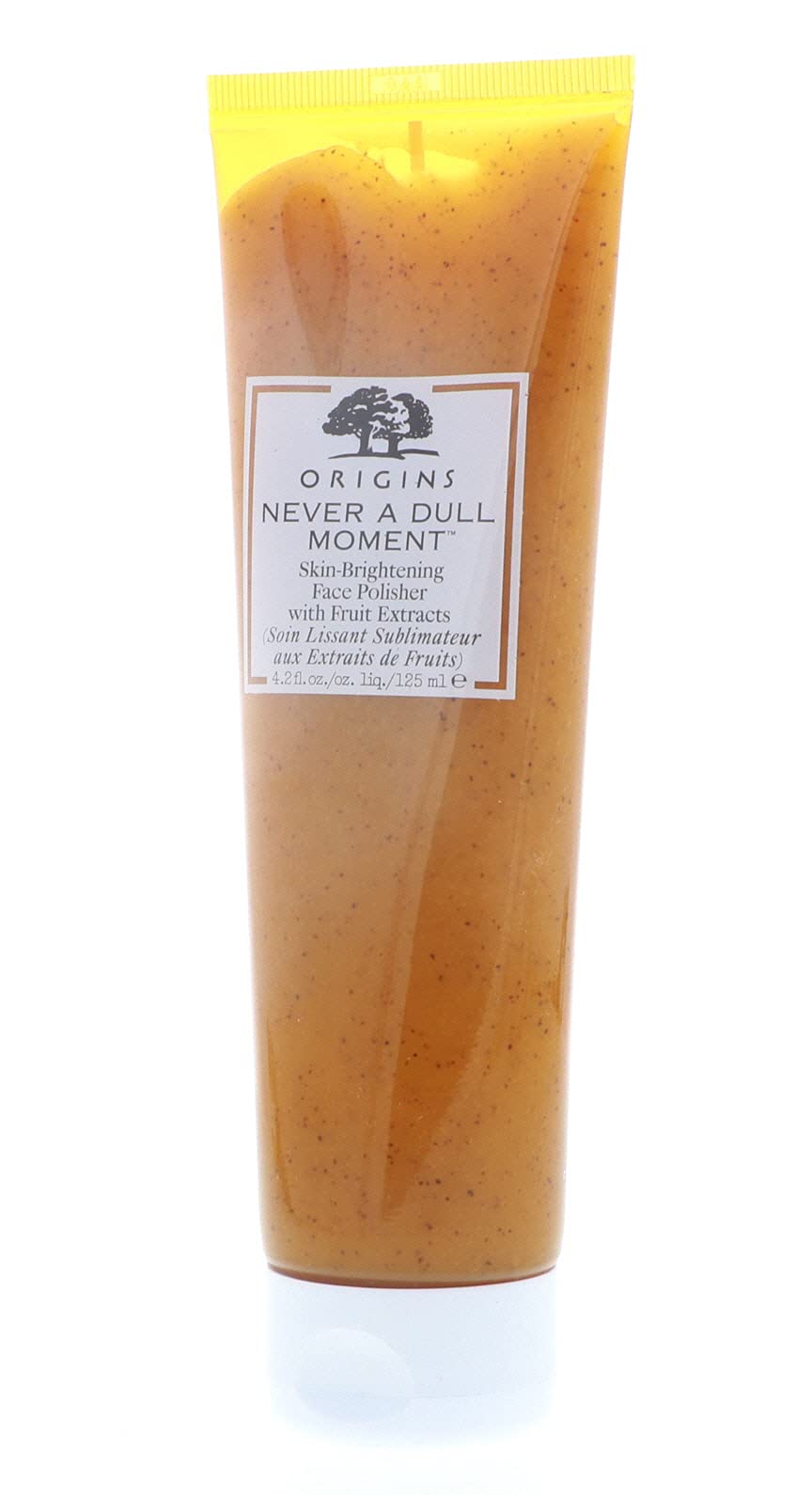 Origins fruit extract exfoliating face scrub texture on damp skin