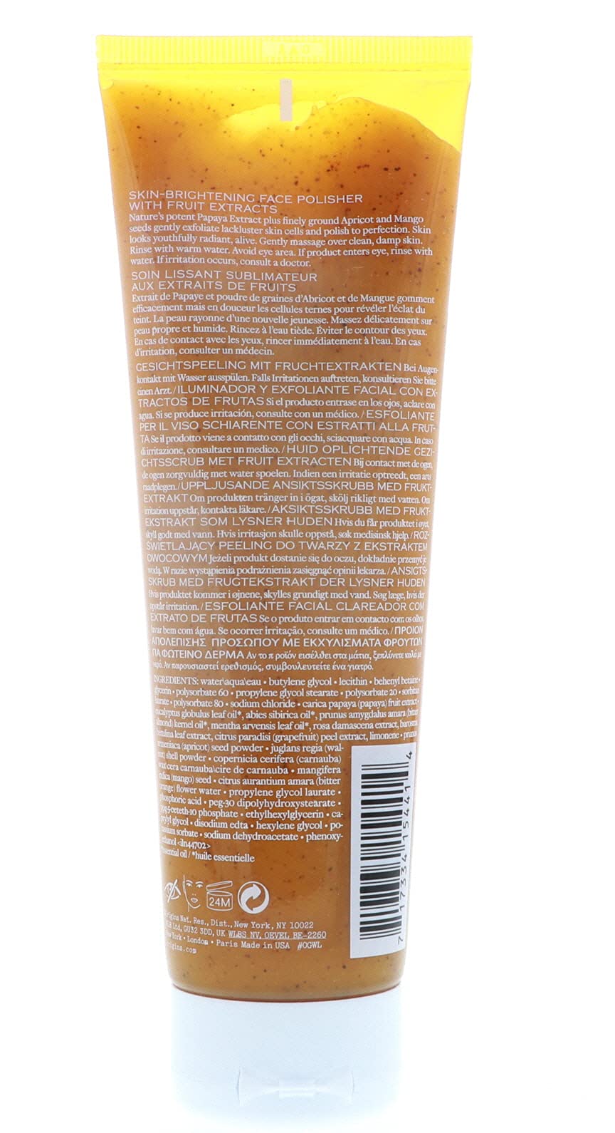 Gel-like granular texture of Origins skin brightening face polisher close up