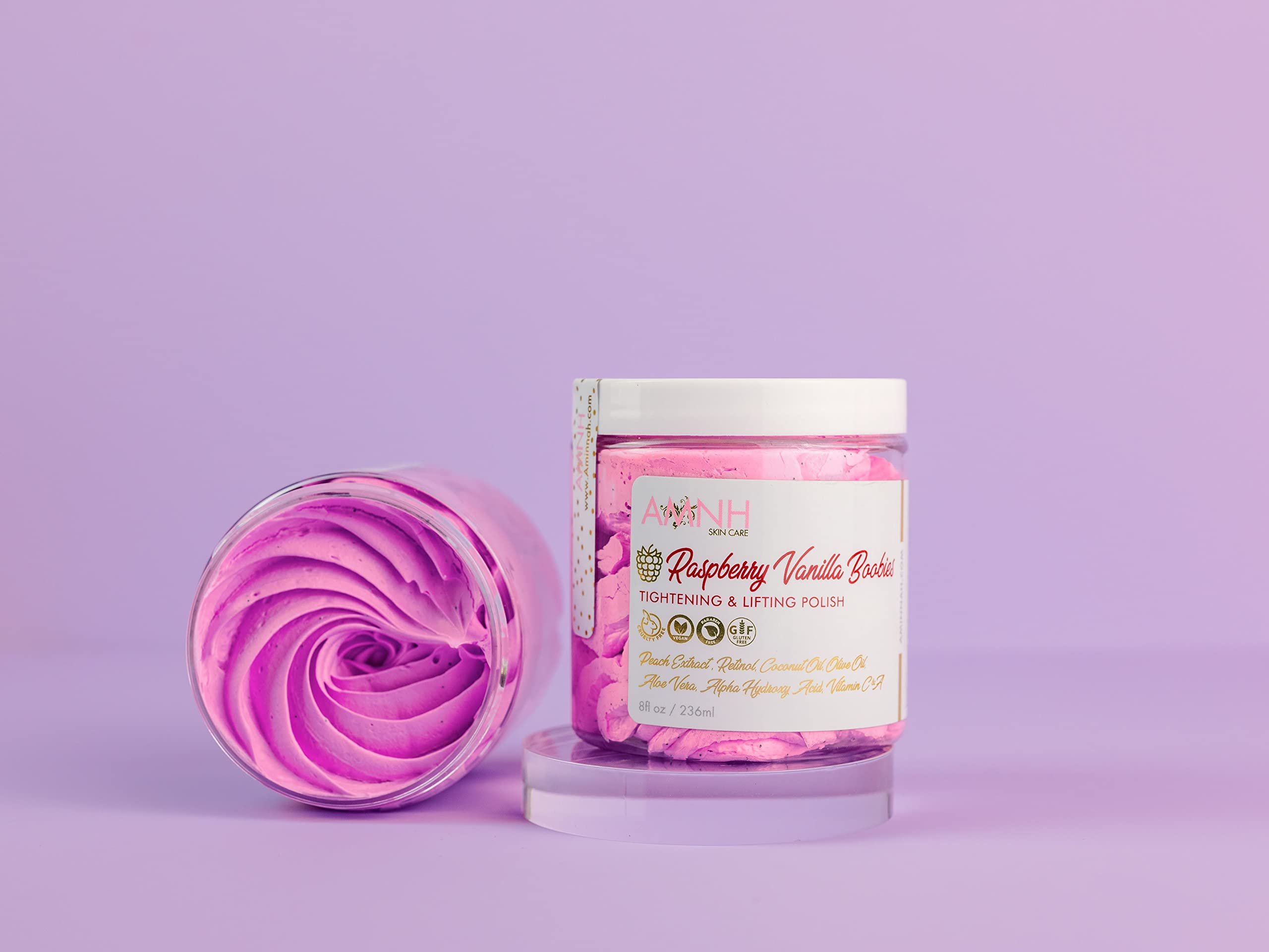 Texture of AMNH Raspberry Vanilla lifting body polish