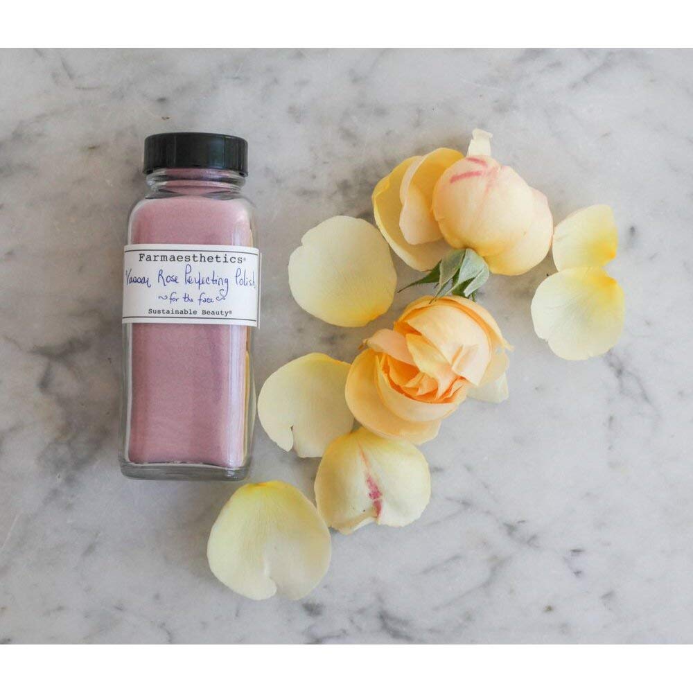Ethically sourced sustainable beauty product Farmaesthetics rose face polish