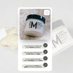 Olive + M organic face polish jar close up