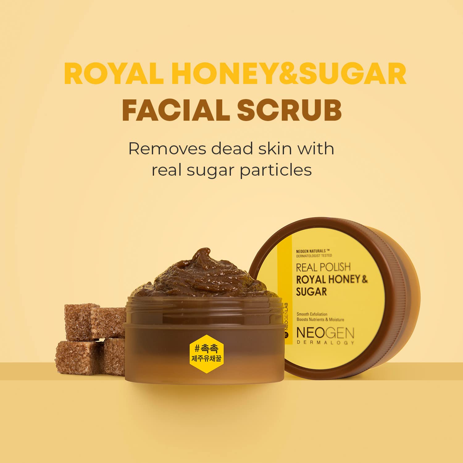 Neogen Dermalogy honey and sugar facial scrub texture
