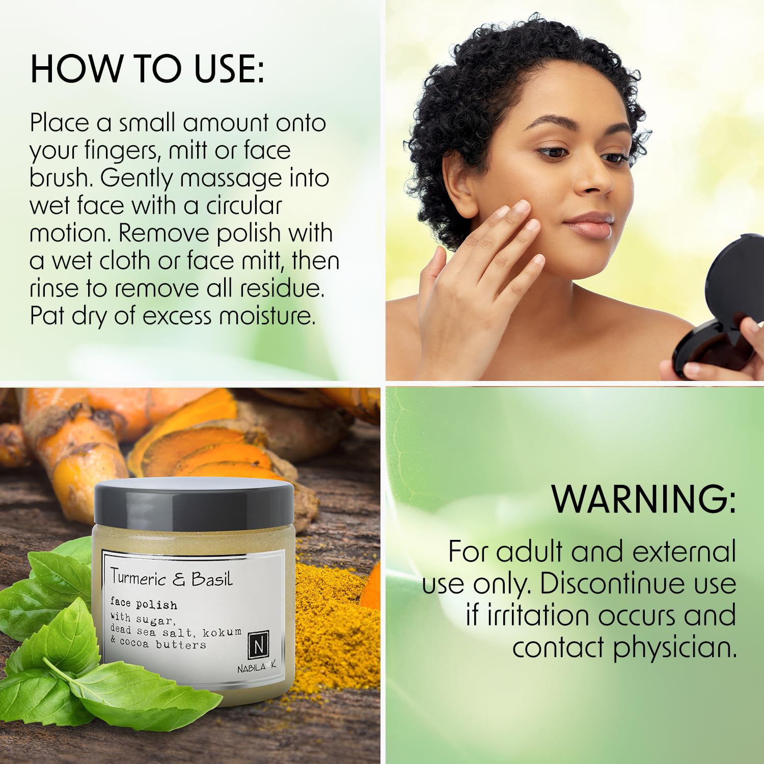 Detailed view of vegan Nabila K exfoliating face cleanser