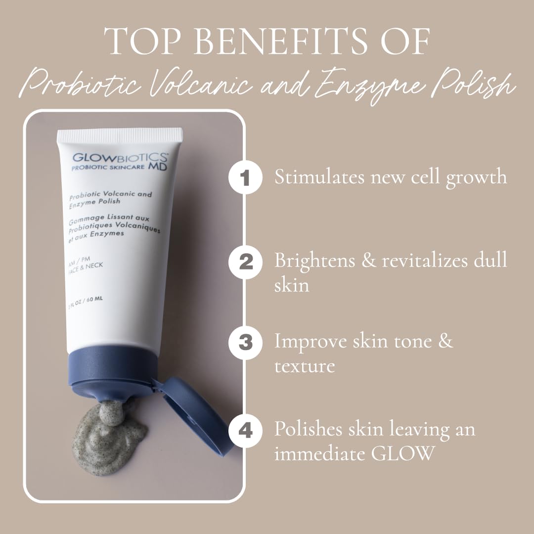 Glowbiotics probiotic brightening facial scrub tube