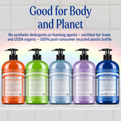 Natural castile pump soap with organic oils and white grape juice for deep skin hydration.