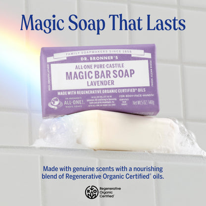 Dr. Bronner's lavender organic castile soap bars 2 pack display