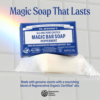 Dr. Bronner's organic peppermint soap bar 2-pack for face and body