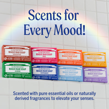 Dr. Bronner's imported lavender soap bar for face body and hair